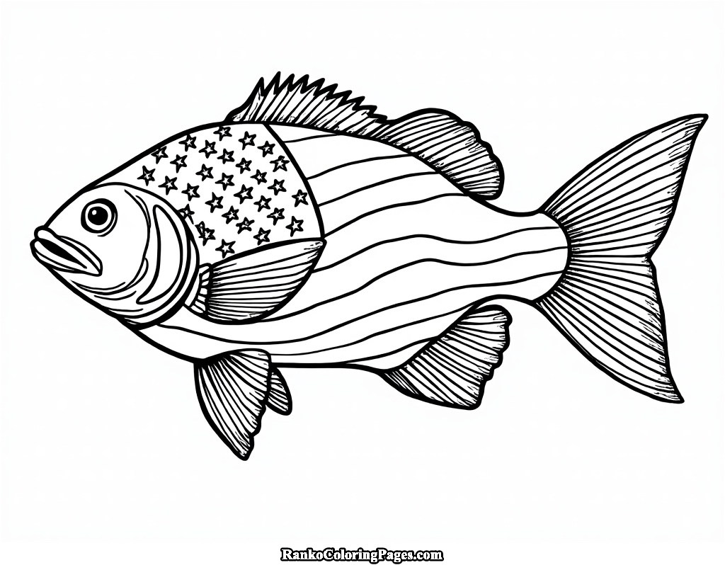 American Flag on Fish