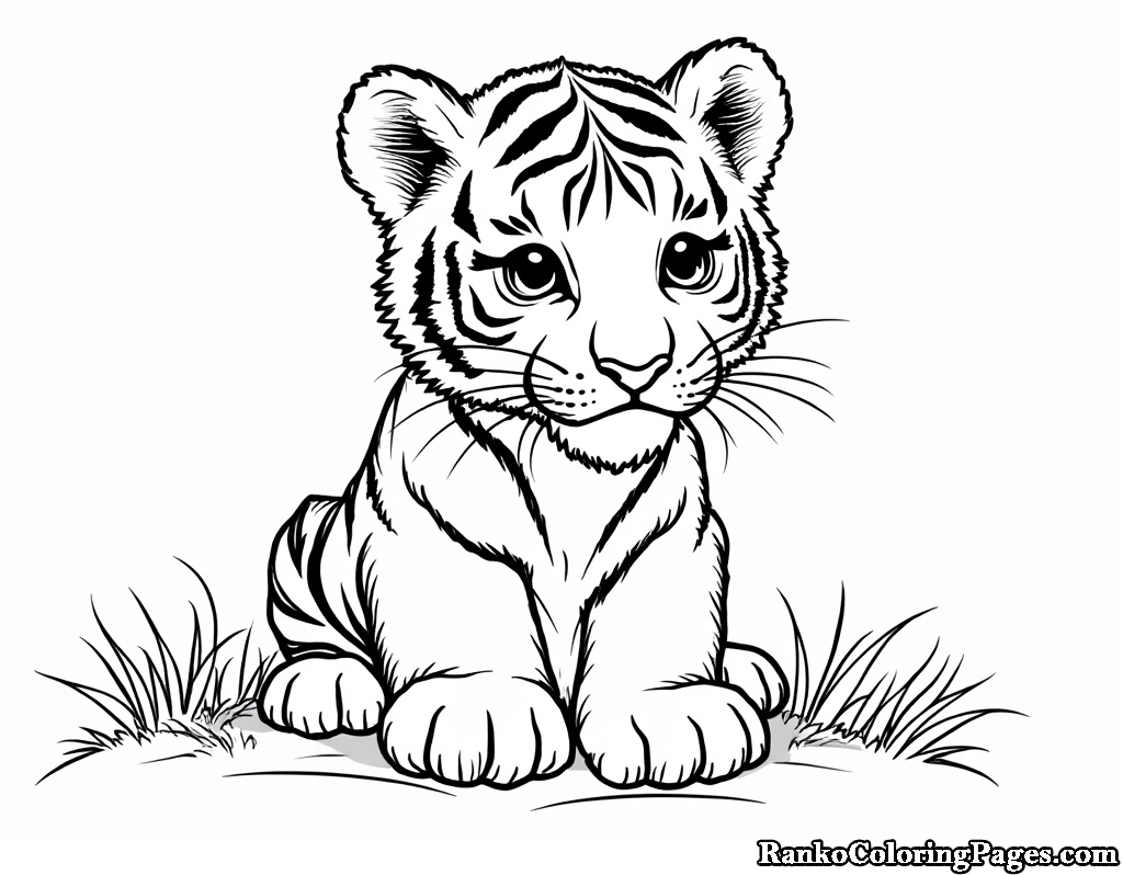 Baby Tiger Cub Printable Page