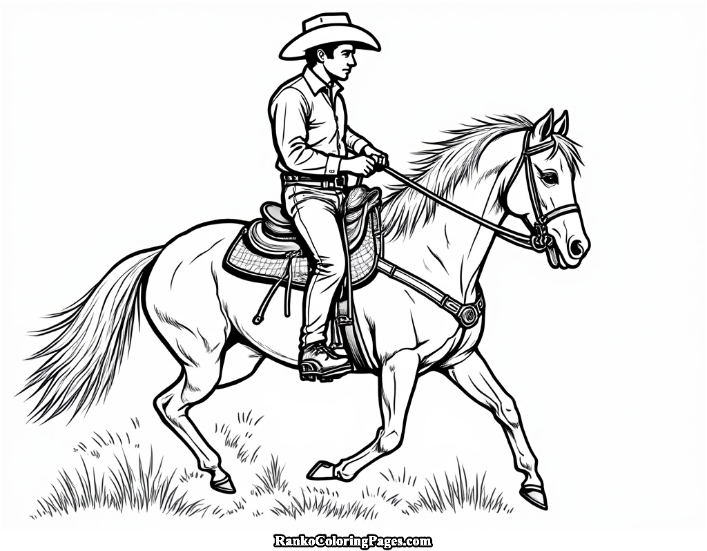 Cowboy riding Horse