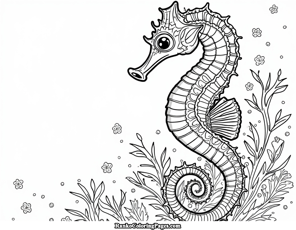 SeaHorse coloring sheet