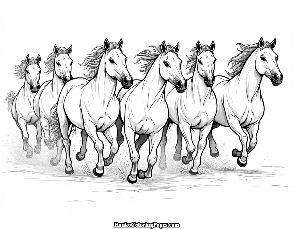 Six Horse Running Image