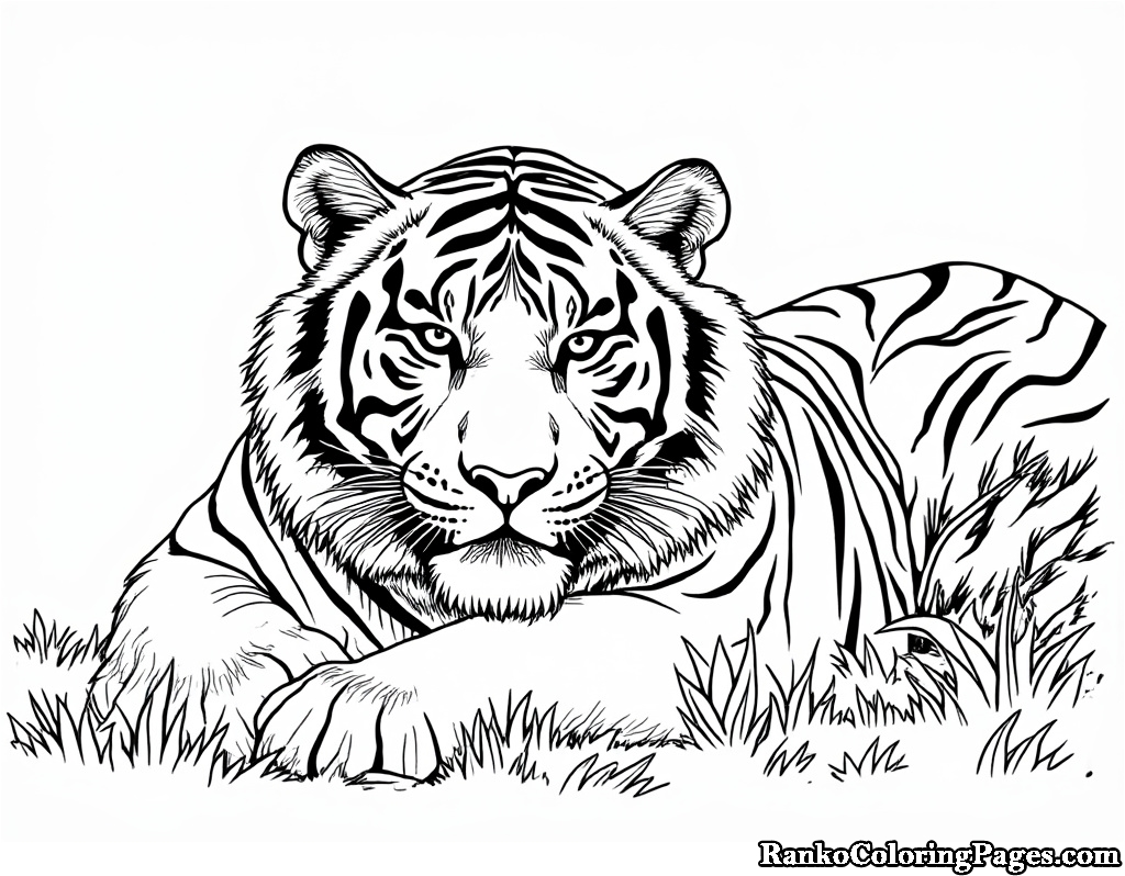 Tiger Coloring Sheet For Teens