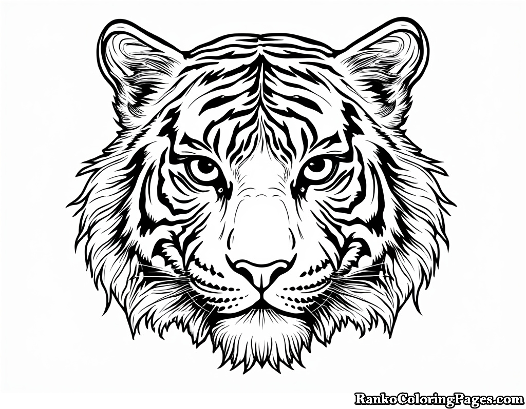 Tiger Face Coloring Sheet