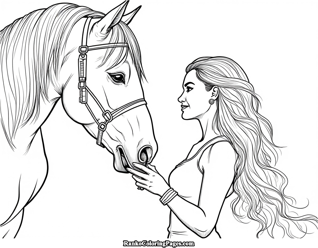 Woman Caring Horse