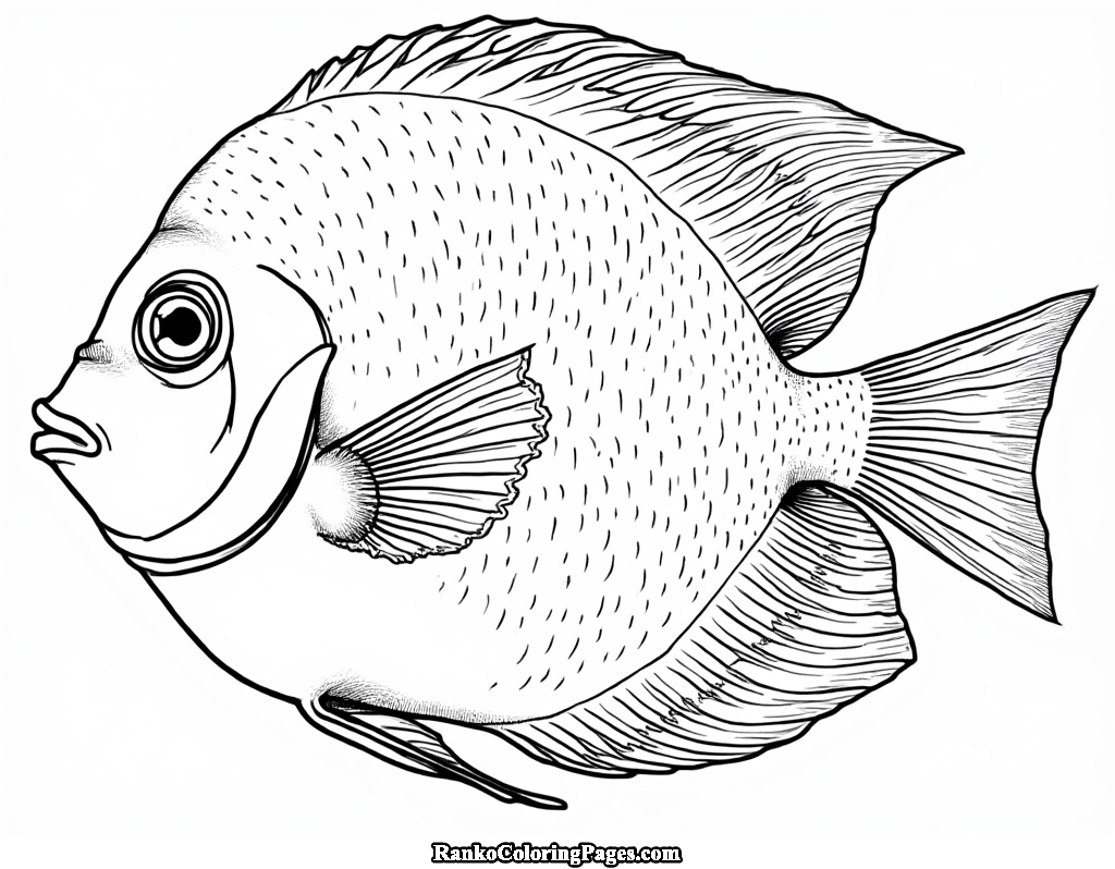 blue discus fish coloring image