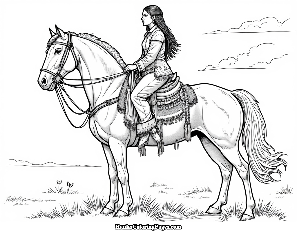 girl on native american horse