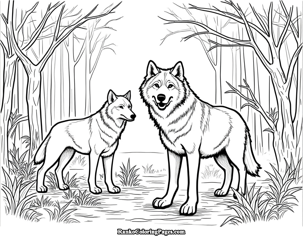 wolves in forest