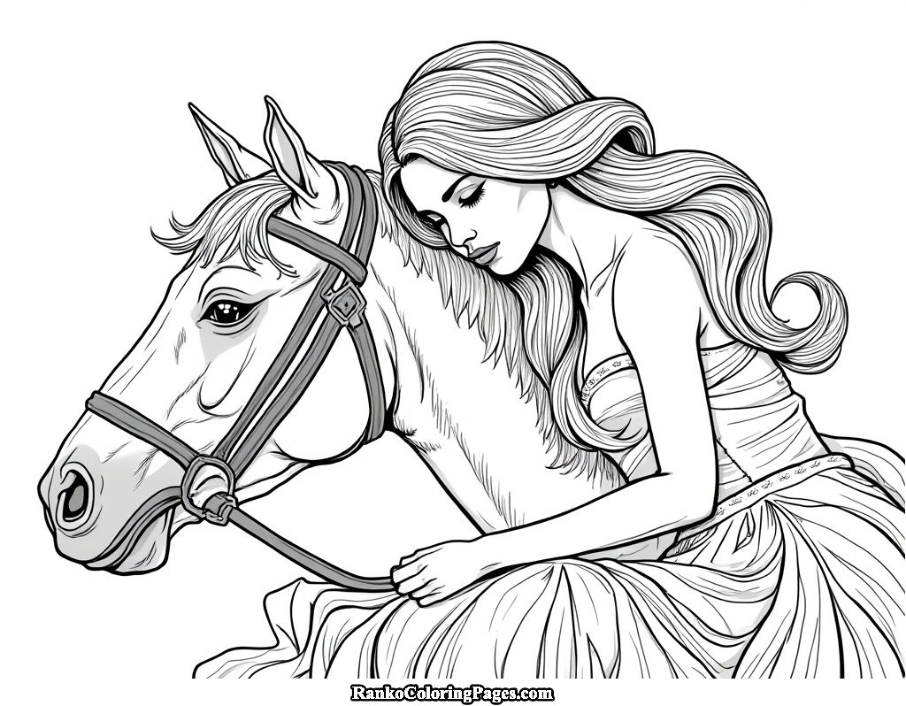 woman hugging horse